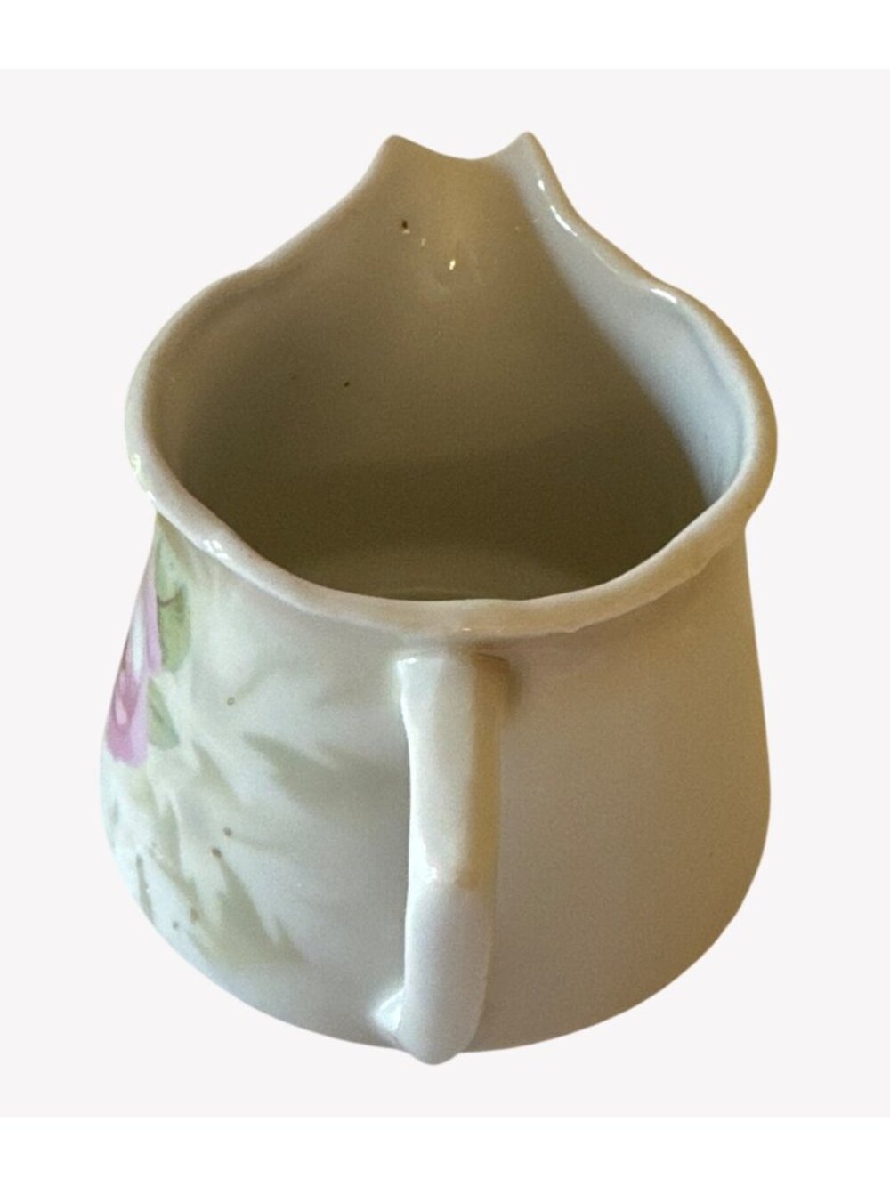 Vintage German Leuchtenberg Porcelain Hand Painted Floral Milk Pitcher Creamer - Picture 4 of 8